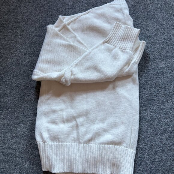 Quince 100% Organic Cotton Boyfriend Crew Sweater Ivory Medium - Picture 2 of 2